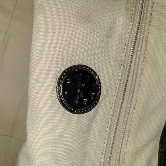 Tory Burch ELLA Wool Leather Trim Large Brown Gold Tote Bag Purse Handbag - Picture 9 of 9